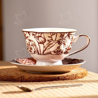 Mother'S Day Cups Sustainable Coffee Tea Set With Plush Porcelain Mug And Saucer