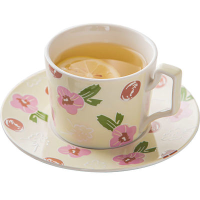 Mother'S Day Cups Sustainable Coffee Tea Set With Plush Porcelain Mug And Saucer
