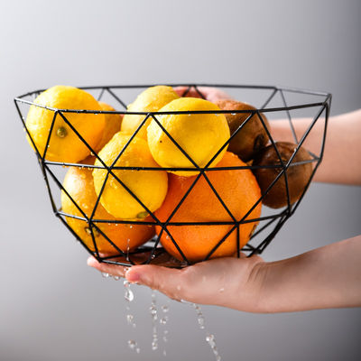 Electro Plating Wire Basket Metal Fruit Container Iron Vegetable Bowl Nordic Style