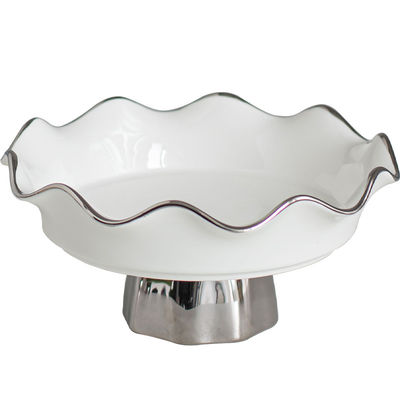 Flower Shape Dessert Stand Ceramic Dry Fruit Tray Porcelain Dessert Plate Stoneware Fruit Plate