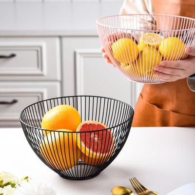 Electro Plating Wire Basket Metal Fruit Container Iron Vegetable Bowl Nordic Style