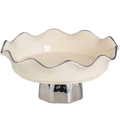 Flower Shape Dessert Stand Ceramic Dry Fruit Tray Porcelain Dessert Plate Stoneware Fruit Plate