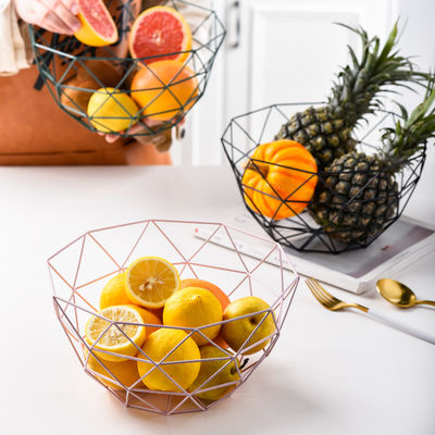 Electro Plating Wire Basket Metal Fruit Container Iron Vegetable Bowl Nordic Style