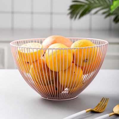 Electro Plating Wire Basket Metal Fruit Container Iron Vegetable Bowl Nordic Style