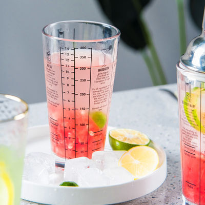 Production Shaker Glass Cocktail Shaker Bottle With Stainless Steel Lid And Degree Scale