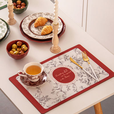 Rectangle Diatom Flower Dining Table Placemats Sustainable Table Cloth Design Style