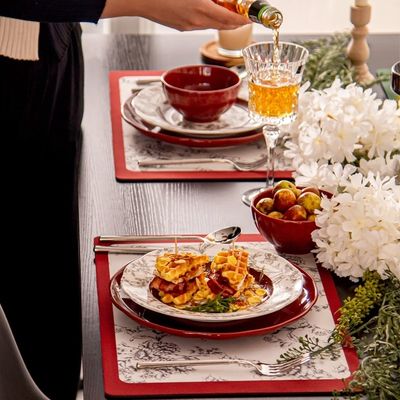 Rectangle Diatom Flower Dining Table Placemats Sustainable Table Cloth Design Style