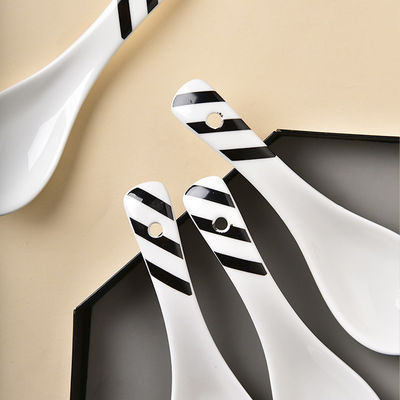 Upgrade Your Dining Experience With Decal Ramen Soup Spoons In Chinese Ceramic Set