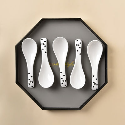 Upgrade Your Dining Experience With Decal Ramen Soup Spoons In Chinese Ceramic Set