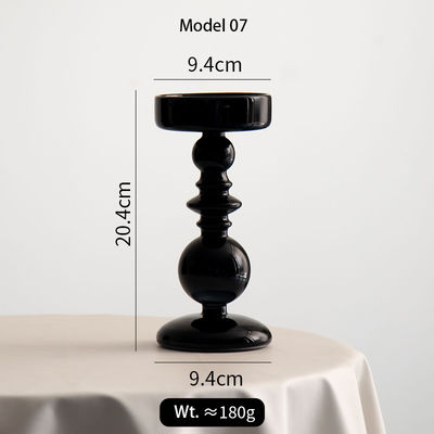 Black Ramadan Glass Candle Holder Jar Stand For Wedding Gift Desktop Decoration