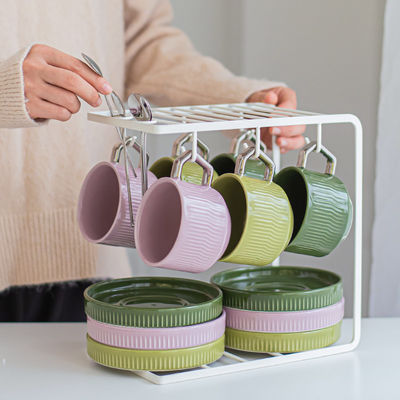 Business Gifts Ceramic Tea Cup Set Nordic Porcelain Coffee Cup And Saucer With Silver Grip