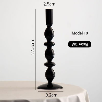 Black Ramadan Glass Candle Holder Jar Stand For Wedding Gift Desktop Decoration