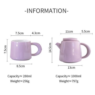 Porcelain Coffee Set With Modern Design Teapot And Cute Tea Mug Cappuccino Latte Cups