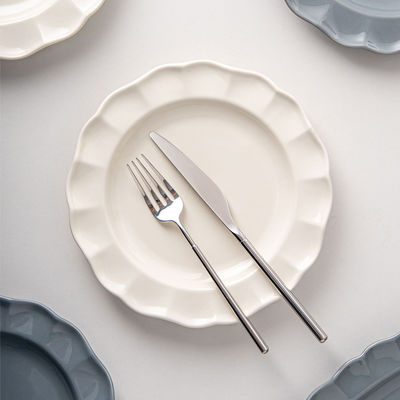 Solid Color Dinnerware Set Nordic Style Ceramic Plates And Bowls With Sunflower Shape