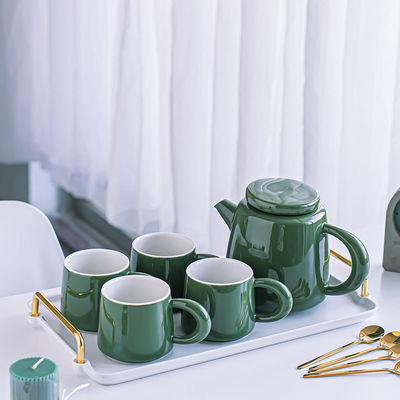 Porcelain Coffee Set With Modern Design Teapot And Cute Tea Mug Cappuccino Latte Cups