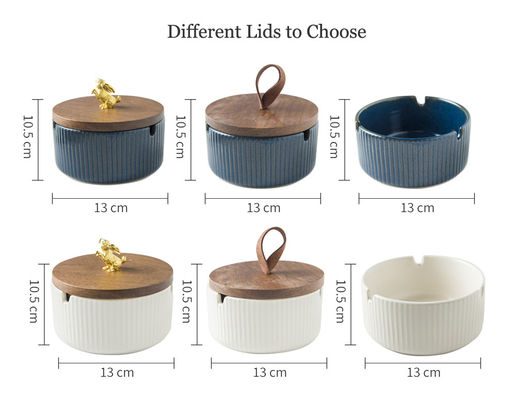 2024 Father'S Day Gift Round Ceramic Ashtray With Lid Luxury Vintage Porcelain Design