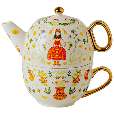 Single Teapot And Cup Set Porcelain Individual Tea Set With Wedding Gift Cup And Saucer