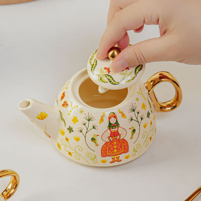 Single Teapot And Cup Set Porcelain Individual Tea Set With Wedding Gift Cup And Saucer