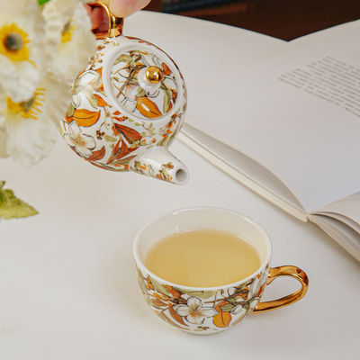 Single Teapot And Cup Set Porcelain Individual Tea Set With Wedding Gift Cup And Saucer