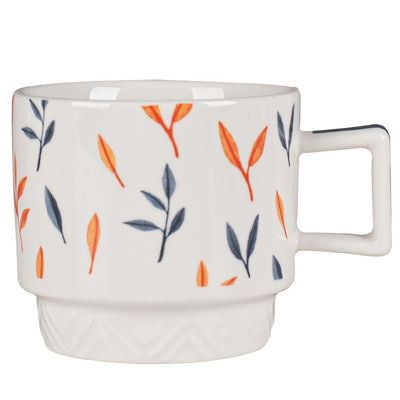 Decal Pattern Ceramic Coffee Mug Cup Set Stackable And Stylish For Any Occasion