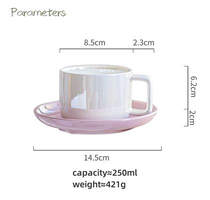 Stylish Ceramic Tea Cup And Saucer Set In Custom Solid Colors For Business Gifts