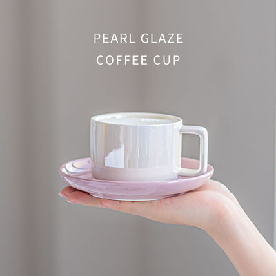 Stylish Ceramic Tea Cup And Saucer Set In Custom Solid Colors For Business Gifts