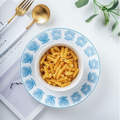 Ceramic European Style Blue Alice Dinnerware Set For Kitchen Tabletop In Elegant Design