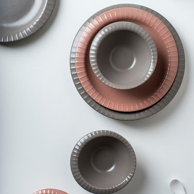 Nordic Irregular Shape Dinnerware Ceramic Set In Morandi Color For Kitchen Tabletop
