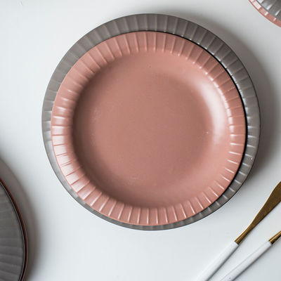 Nordic Irregular Shape Dinnerware Ceramic Set In Morandi Color For Kitchen Tabletop