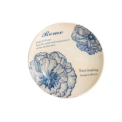 Custom Ceramic Hotel Dinnerware Set With Flower Design Stoneware Dessert Plates