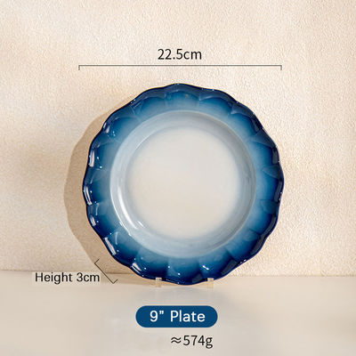 Custom Ceramic Hotel Dinnerware Set With Flower Design Stoneware Dessert Plates