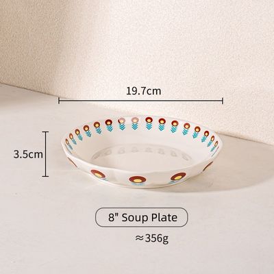 Custom Ceramic Hotel Dinnerware Set With Flower Design Stoneware Dessert Plates