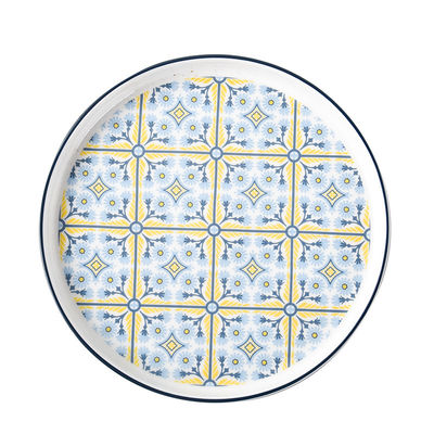 Light Blue Bohemia Ceramic Dinnerware Set Porcelain Kitchen Tabletop Stoneware Dinner Set Turkish
