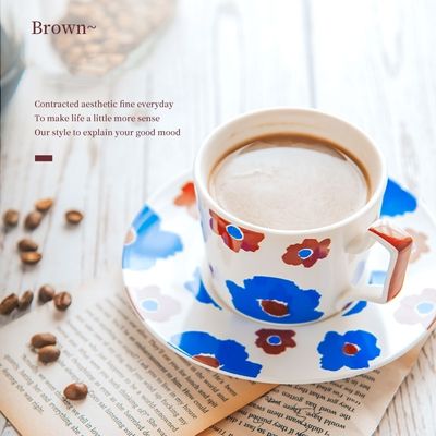 Business Gifts Nordic Cup And Saucer Coffee Tea Cup Mug Ceramic Decal Porcelain Set