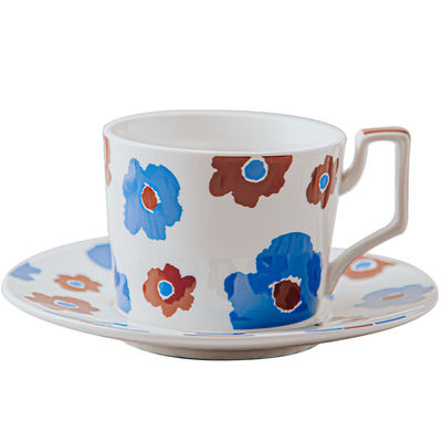 Business Gifts Nordic Cup And Saucer Coffee Tea Cup Mug Ceramic Decal Porcelain Set
