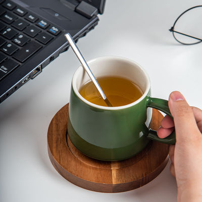 Factory Wholesale  Novelty Design 280ml Green Ceramic Coffee Mug For Home Hotel For Porcelain Cappuccino Cup