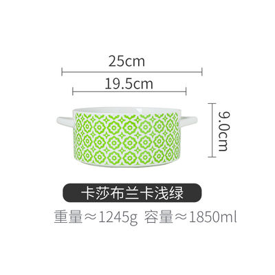 Round Creative Soup Pot Ceramic Pot Multifunctional Household Soup Pot Cutlery  Ceramic Soup Pot And Bowl Set Double Handles Compatible With Induction Cooker