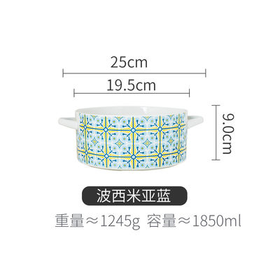 Round Creative Soup Pot Ceramic Pot Multifunctional Household Soup Pot Cutlery  Ceramic Soup Pot And Bowl Set Double Handles Compatible With Induction Cooker