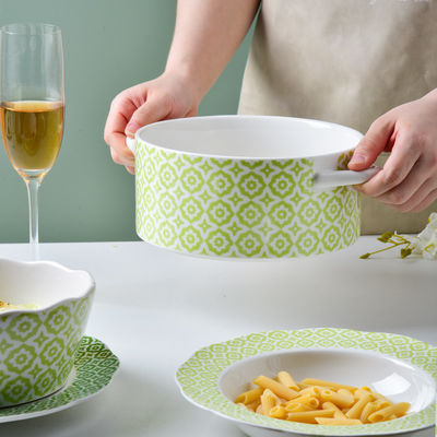 Technique Under Glazed Ceramic Moroccan Dinnerware Set For Exquisite Table Setting