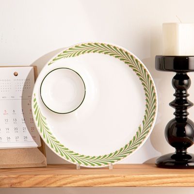Sustainable 9.5 Inch And 8.5 Inch Ceramic Porcelain Party Plates With Sauce Dish Susi Plate