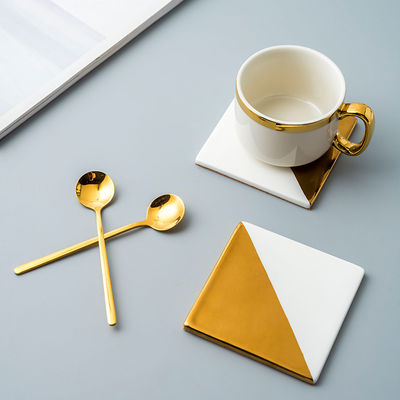 Water Proof Ceramic Coaster Tea Cup Coasters For Business Gifts Square Round Cup Mat