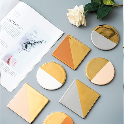 Water Proof Ceramic Coaster Tea Cup Coasters For Business Gifts Square Round Cup Mat