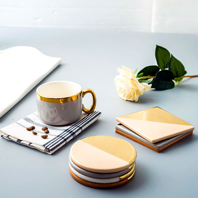 Water Proof Ceramic Coaster Tea Cup Coasters For Business Gifts Square Round Cup Mat