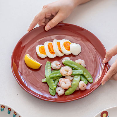 Porcelain Floral Dinner Set With Decal Solid Color Technique Under Glazed Ceramic Type