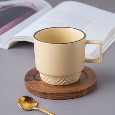 Color Glaze Vintage Coffee Mug Set 6 Ceramic Mug Cup Coffee Retro Stoneware Stack Cup