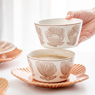 Porcelain Ceramic Type 2023 Christmas Decorations Dinnerware Set With Plant Pattern