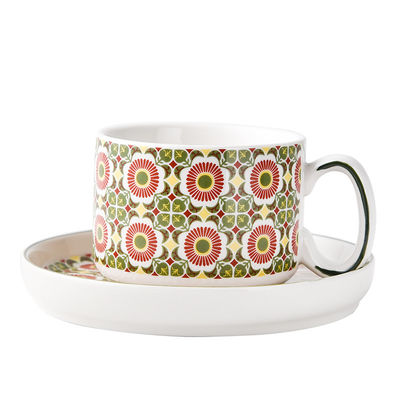 Christmas Gift Tazas Customized 200ml 6.76oz Porcelain Coffee Tea Cup And Saucer