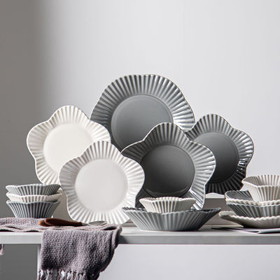 12 Person Party Tableware 16 Pcs Ceramic Dinner Set Nordic Porcelain Decorations