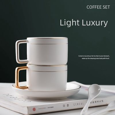 Sustainable Luxury Christmas Gift 2023 Cup And Saucer Ceramic Porcelain With Gold Rim