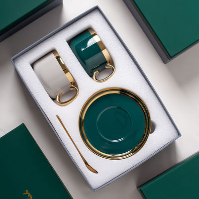 Luxurious Gold Rim Ceramic Tableware Set For Christmas Elegant Tea Cup And Coffee Mug